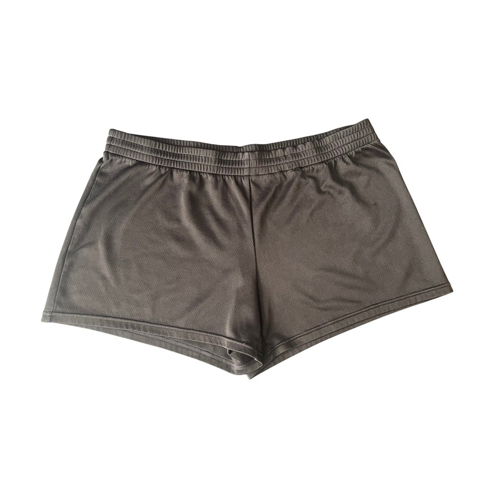 Athletic Mesh Shorts Rich Black Elastic Waist Gym Workout  XL 16-18 (1158)